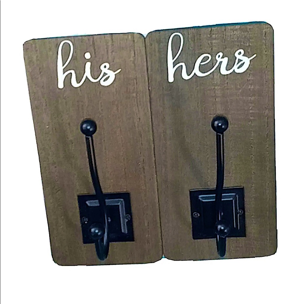 Rustic “HIS and HERS” hooks